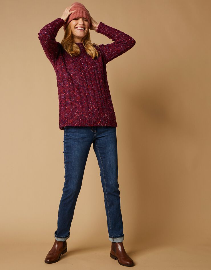 Pull col bateau maille bouclette (prune) Pull col bateau maille bouclette (prune)