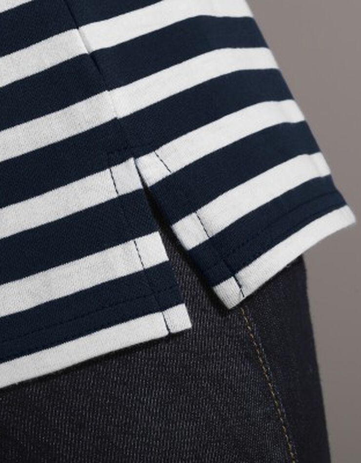 Polo rayé maille jersey (marine / blanc cassé) Polo rayé maille jersey (marine / blanc cassé)