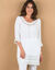 Tunique macramé manches 3/4, crépon (blanc)