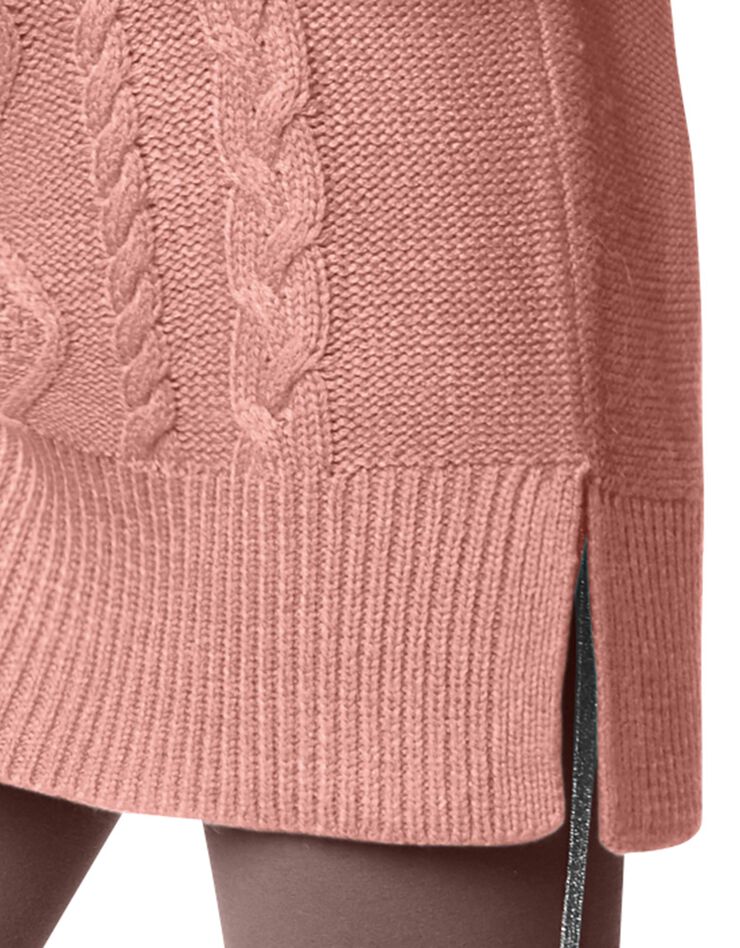 Pull tunique torsadé manches longues toucher cachemire (bois de rose) Pull tunique torsadé manches longues toucher cachemire (bois de rose)