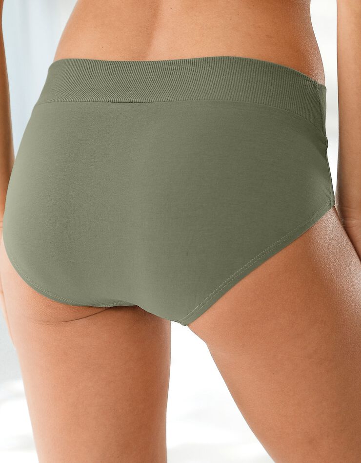 Culotte maxi coton stretch ceinture confort - lot de 2 (kaki + peau) Culotte maxi coton stretch ceinture confort - lot de 2 (kaki + peau)