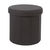 Coffre-pouf cylindrique pliable (noir)