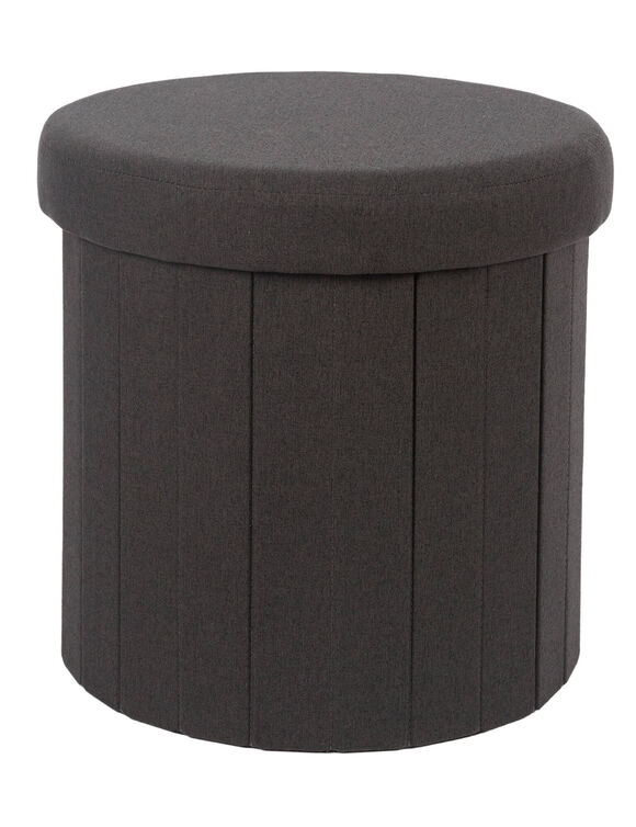 Coffre-pouf cylindrique pliable (noir)