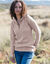 Pull col camionneur zippé maille anglasie (beige chiné)