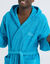 Peignoir mixte adulte col capuche éponge bouclette (turquoise)