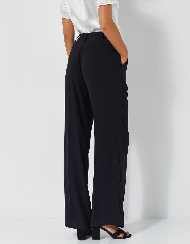 Pantalon droit large, crêpe (noir) Pantalon droit large, crêpe (noir)