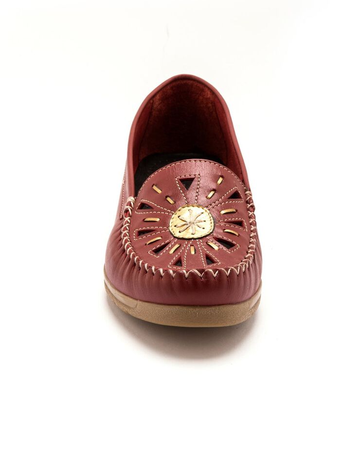 Mocassins "sans gêne" cuir grande largeur - rouge (rouge) Mocassins "sans gêne" cuir grande largeur - rouge (rouge)