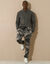 Pantalon jogging molleton bas élastiqué (gris camouflage)