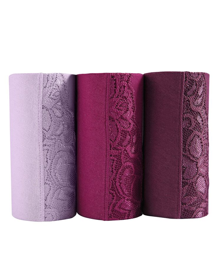 Culotte super maxi dentelle - lot de 3 (fruité) Culotte super maxi dentelle - lot de 3 (fruité)