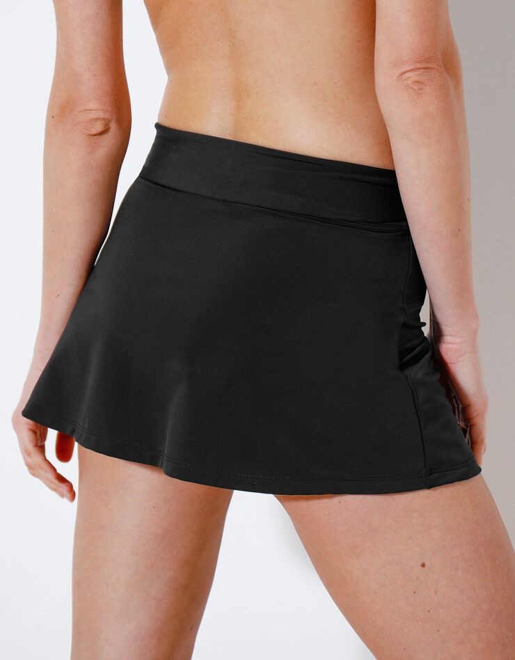 Bas de maillot de bain jupette scupltant - uni (noir)