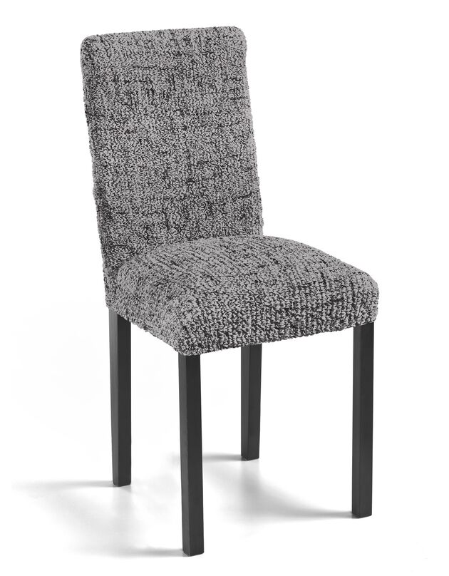 Housse chaise microfibre faux uni bi-extensible (gris)