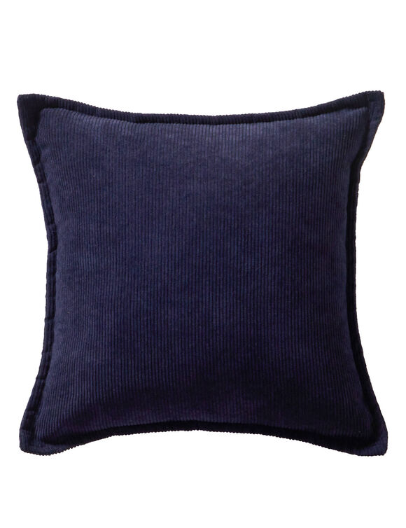 Coussin uni velours côtelé (marine)