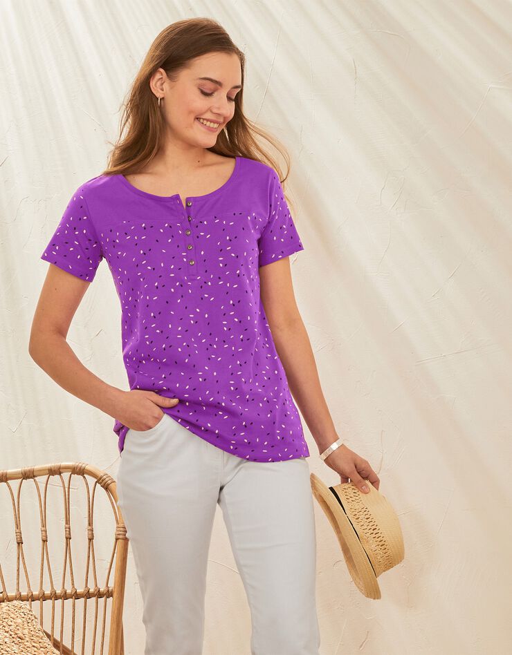Tee-shirt tunisien imprimé manches courtes (violine) Tee-shirt tunisien imprimé manches courtes (violine)