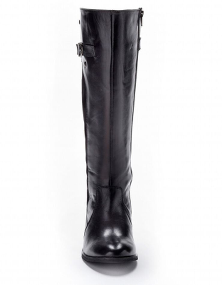 Bottes cavalières cuir mollets réglables (noir) Bottes cavalières cuir mollets réglables (noir)
