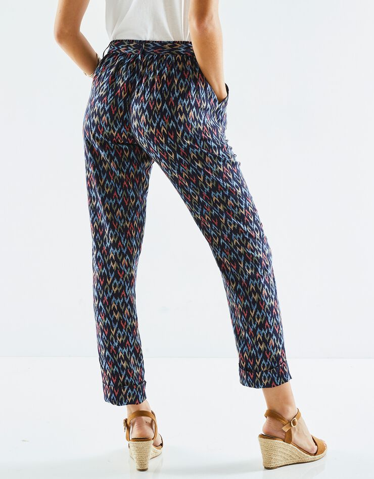 Pantalon 7/8ème fuselé imprimé graphique (marine) Pantalon 7/8ème fuselé imprimé graphique (marine)
