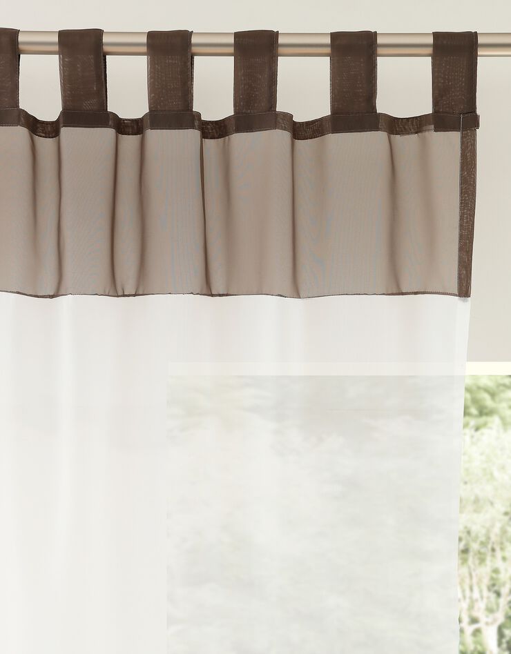 Panneau rideau voile bicolore (gris / blanc)