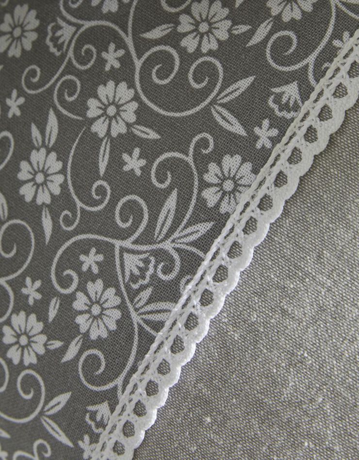 Coussin bohême - chambray   (gris / blanc)
