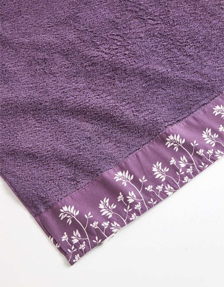 Éponge coton bouclette 420 g/m2 liteau motif floral (aubergine) Éponge coton bouclette 420 g/m2 liteau motif floral (aubergine)