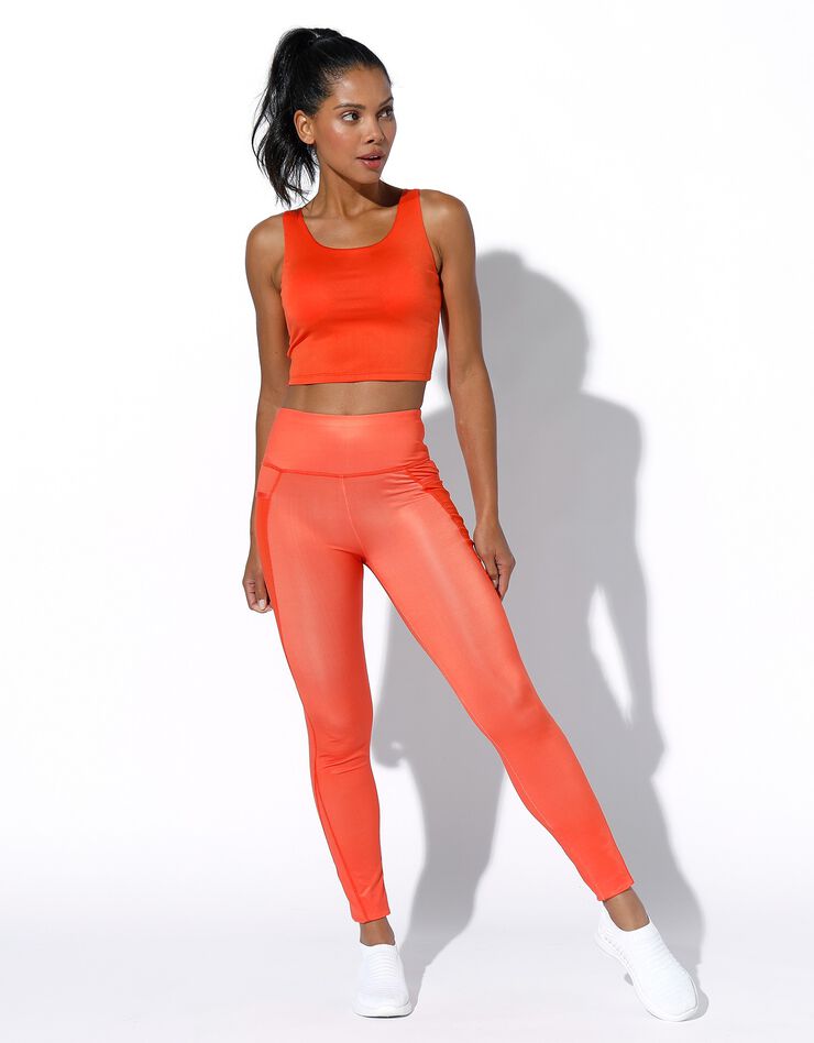 Crop top sport, brassière intégrée (orange) Crop top sport, brassière intégrée (orange)