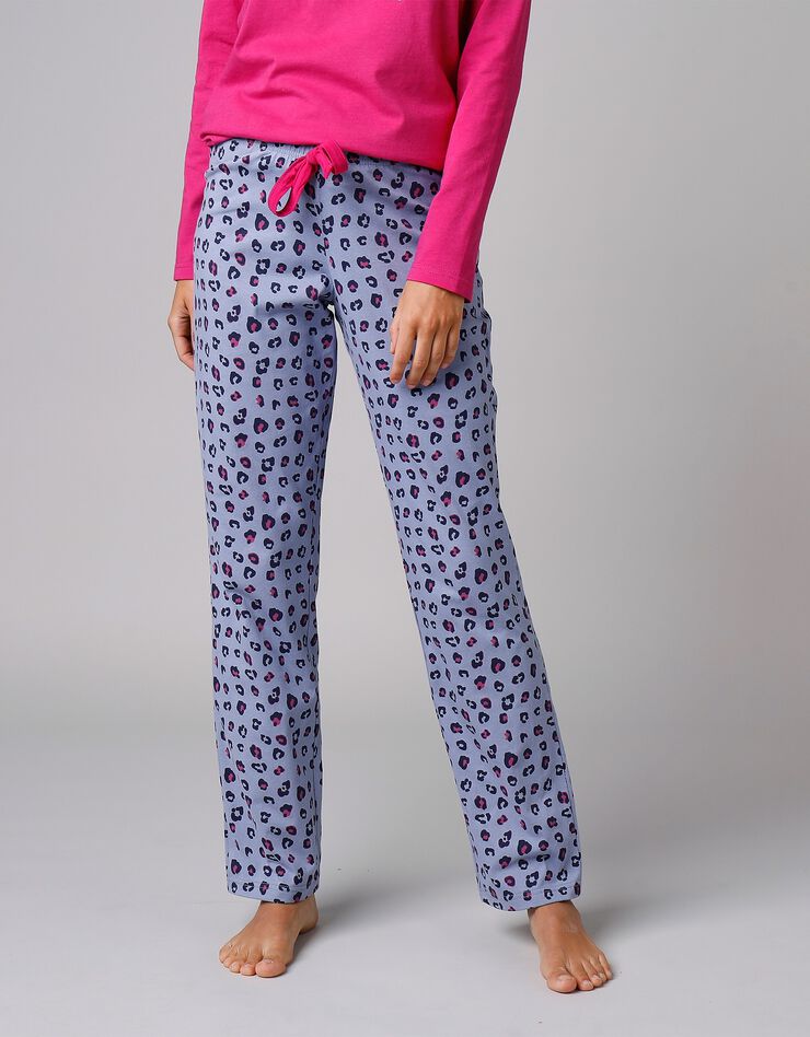 Pantalon pyjama coton imprimé "Beautiful" (bleu) Pantalon pyjama coton imprimé "Beautiful" (bleu)
