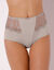 Gainette microfibre et guipure Rima - lot de 2 (taupe)