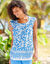 Tunique boutonn&eacute;e, imprim&eacute;e (bleu azur)