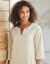 Robe forme housse unie, mélange coton-lin  (sable)
