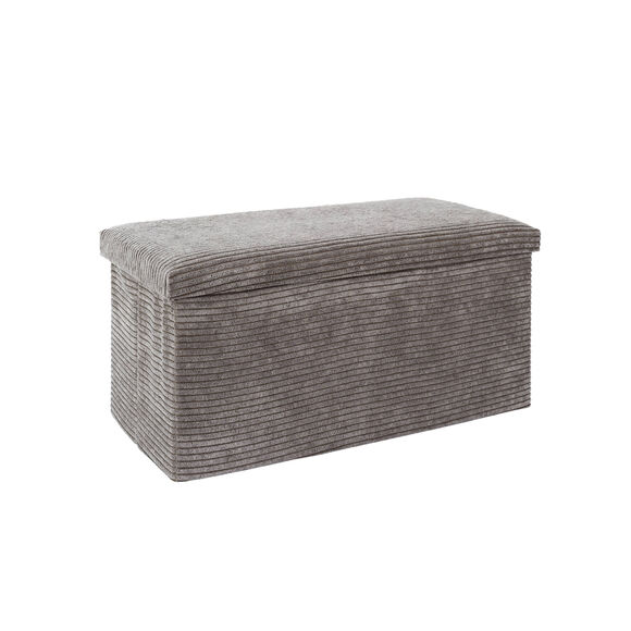 Banc-coffre pliable uni c&ocirc;tel&eacute; (gris)