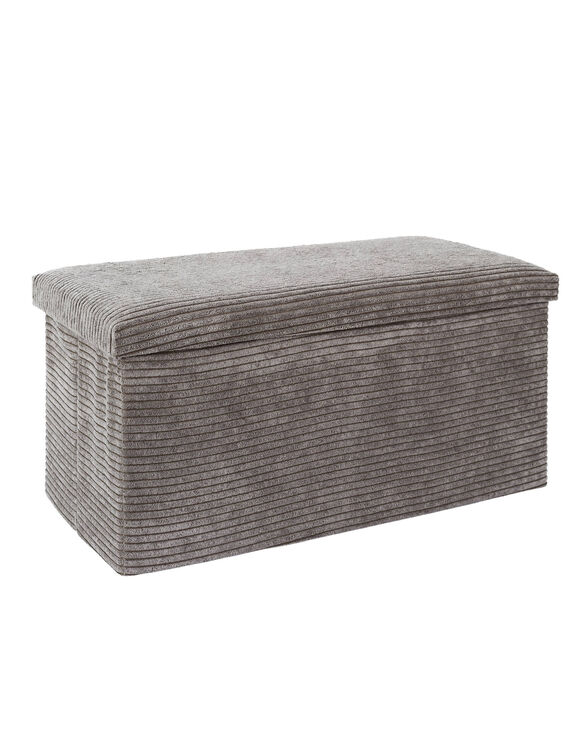 Banc-coffre pliable uni c&ocirc;tel&eacute; (gris)