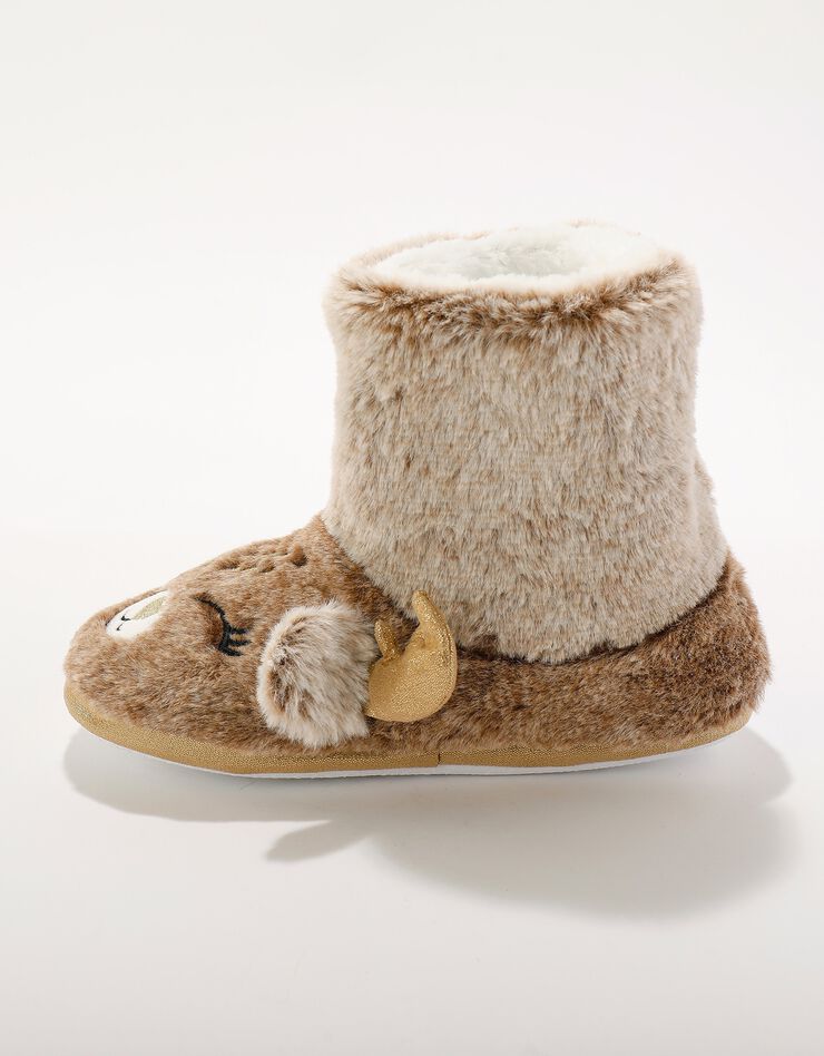 Bottillons tête cerf - intérieur fourré toucher peluche (beige) Bottillons tête cerf - intérieur fourré toucher peluche (beige)