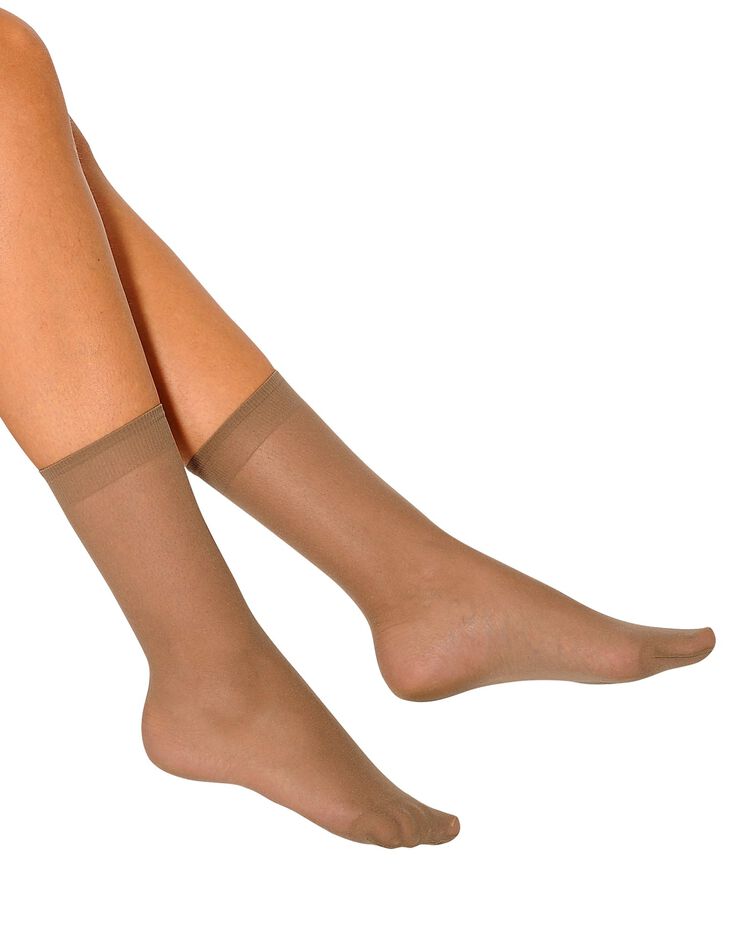 Mi-chaussettes mousse - lot de 10 paires (beige)