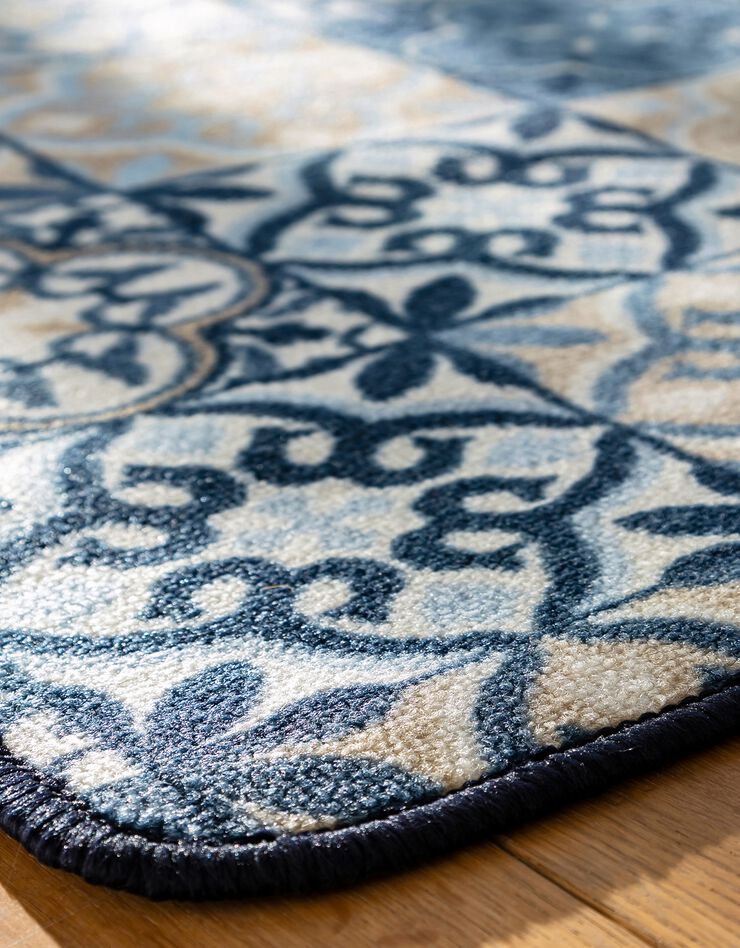 Tapis cuisine motif carreaux de ciment (bleu) Tapis cuisine motif carreaux de ciment (bleu)