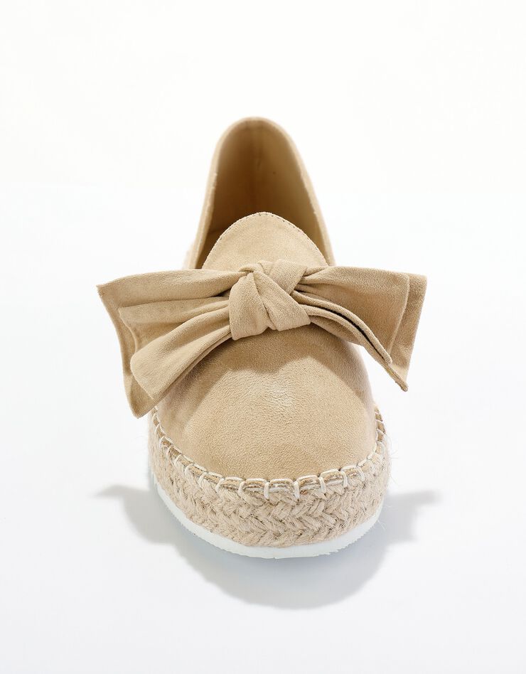 Mocassins espadrilles noeud à semelle corde crantée  (beige)
