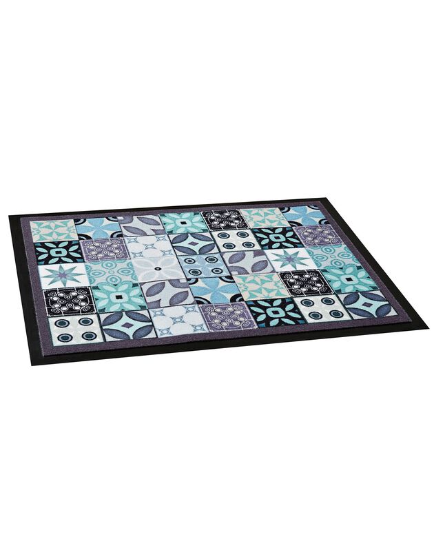 Tapis anti-poussière rosaces (bleu)