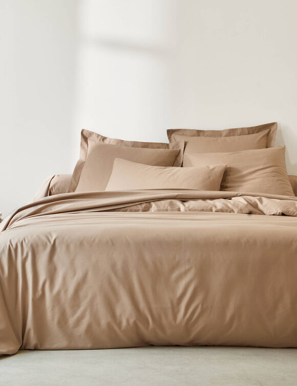 Linge de lit uni polyester-coton Colombine (grège)