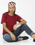 T-shirt boîte manches coudes (prune)
