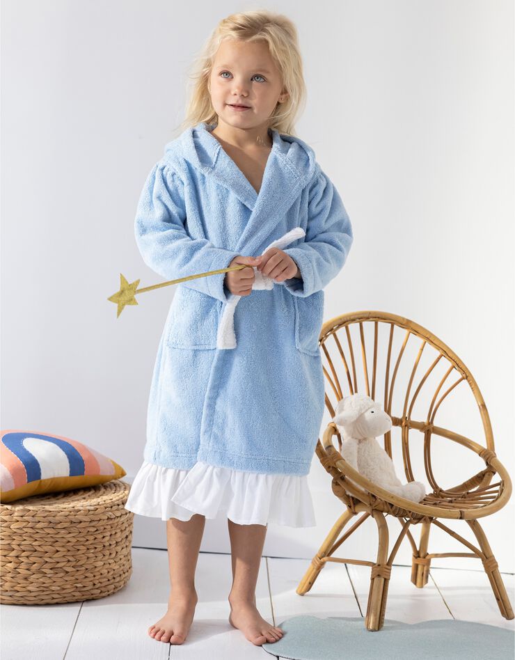 Peignoir de bain déguisement enfant princesse éponge coton - 340g/m² (bleuet) Peignoir de bain déguisement enfant princesse éponge coton - 340g/m² (bleuet)