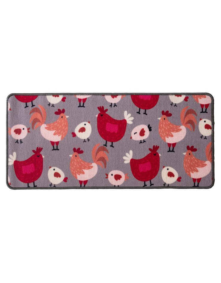 Tapis cuisine motif poules (multicolore) Tapis cuisine motif poules (multicolore)