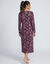 Chemise de nuit longue manches longues imprim&eacute;e "roses" (prune / rose)