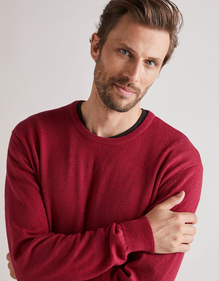 Pull col rond 80% laine (rouge carmin) Pull col rond 80% laine (rouge carmin)