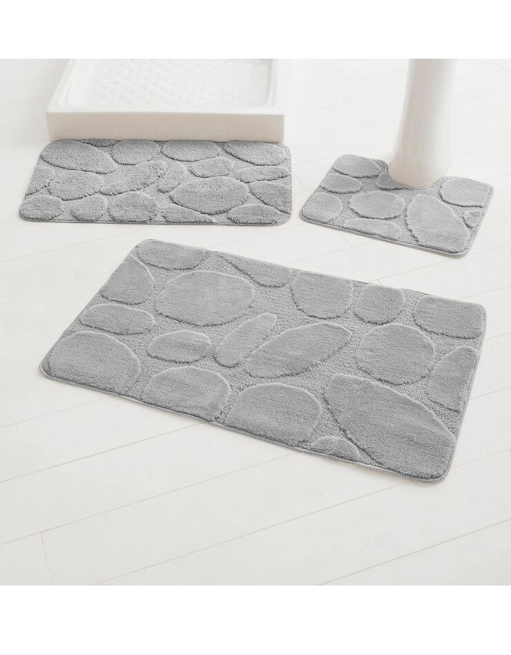 Tapis de bain motif galets (gris) Tapis de bain motif galets (gris)