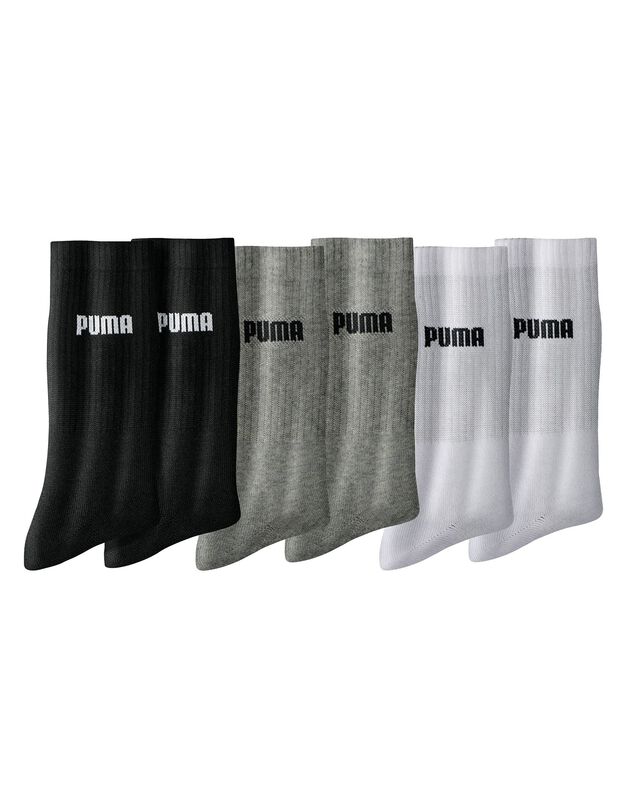Mi-chaussettes Crew - lot de 6 paires gris, blanc, noir (gris + blanc + noir)