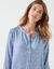 Chemise de nuit forme liquette imprimé fleuri boutonnée devant  (bleu / rose)