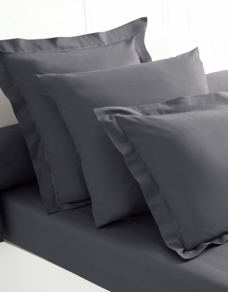 Linge de lit uni coton (carbone)