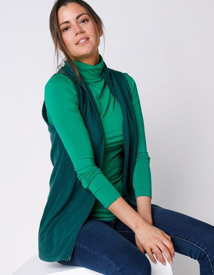 Veste polaire zippée sans manches (vert émeraude) Veste polaire zippée sans manches (vert émeraude)