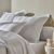 Linge de lit satin rayé (blanc)