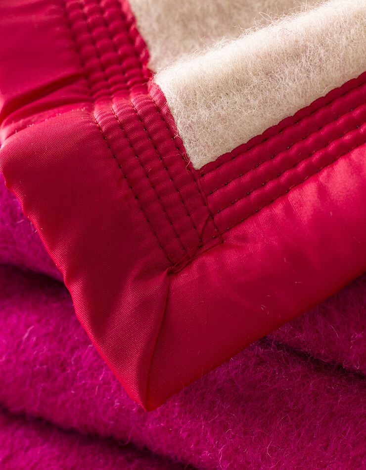 Couverture bicolore laine 600g/m2 (rose pivoine)