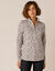 T-shirt col montant zippé imprimé (taupe)