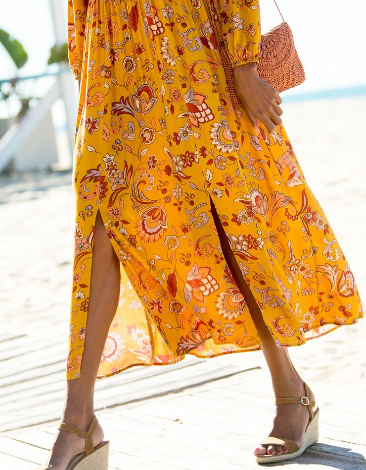 Robe longue imprimée (miel) Robe longue imprimée (miel)
