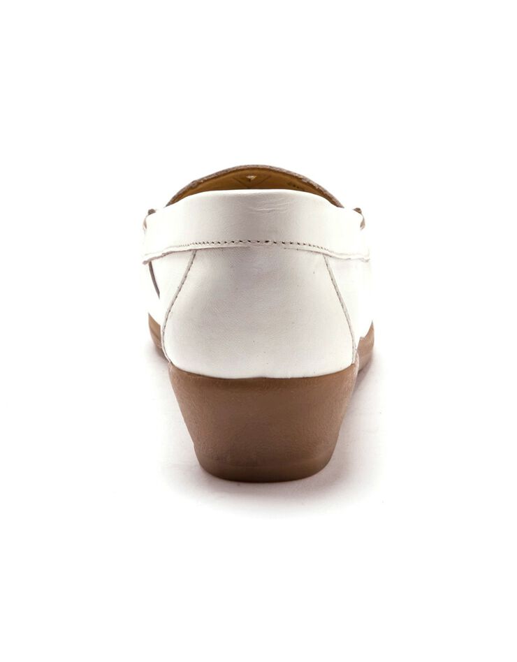 Mocassins "sans gêne" cuir grande largeur - blanc (blanc) Mocassins "sans gêne" cuir grande largeur - blanc (blanc)